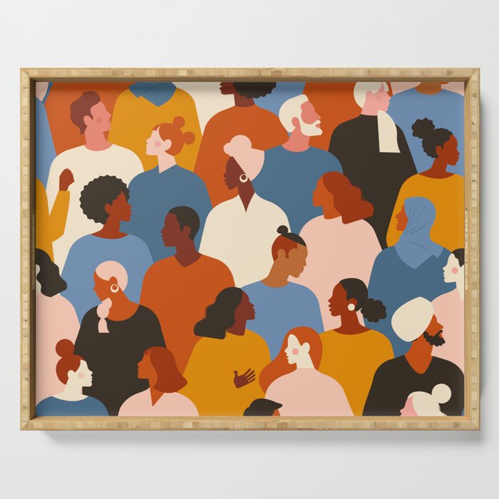 Diverse group of stylish people standing together. Serving Tray Gallery Image 1