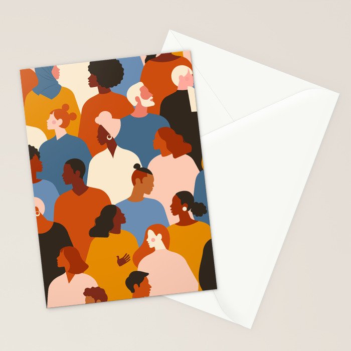 Diverse group of stylish people standing together. Stationery Card Gallery Image 2