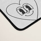 Black and white retro love heart cartoon pattern Desk Mat Gallery Image 4