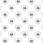 Black and white retro love heart cartoon pattern Coffee Mug Gallery Image 2