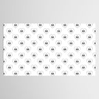 Black and white retro love heart cartoon pattern Tablecloth Gallery Image 2