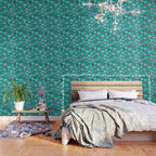 Horses and Flowers, Turquoise, Horse Decor, Horse Art, Western Decor Wallpaper Gallery Image 3