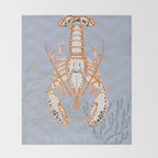 Sea life lobster Neptune's joy Throw Blanket Gallery Image 2