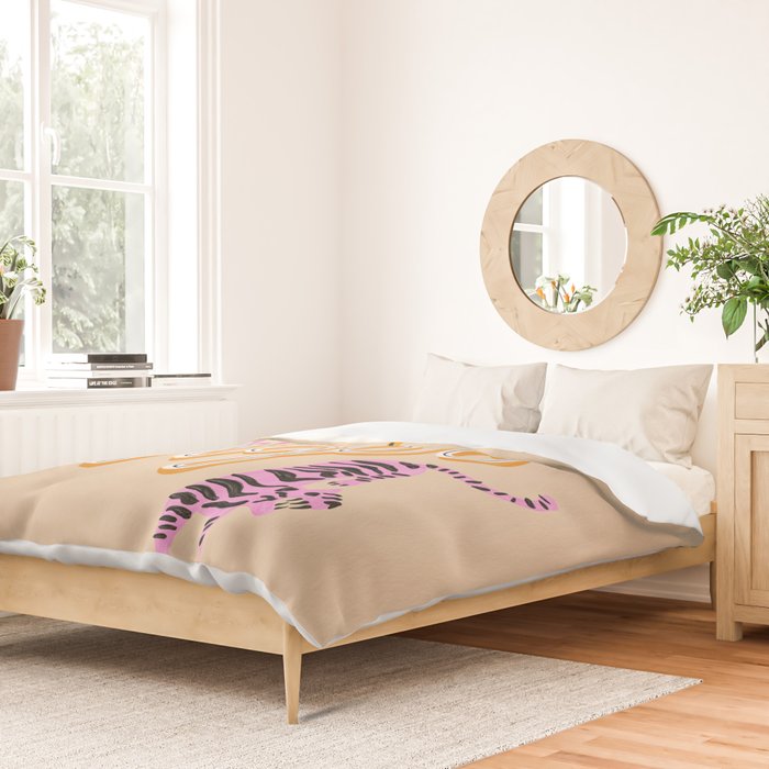 Go Get 'Em Tiger - Melon Duvet Cover Gallery Image 2