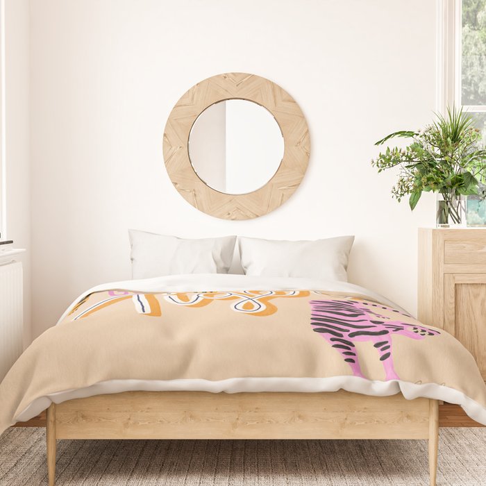 Go Get 'Em Tiger - Melon Duvet Cover Gallery Image 3