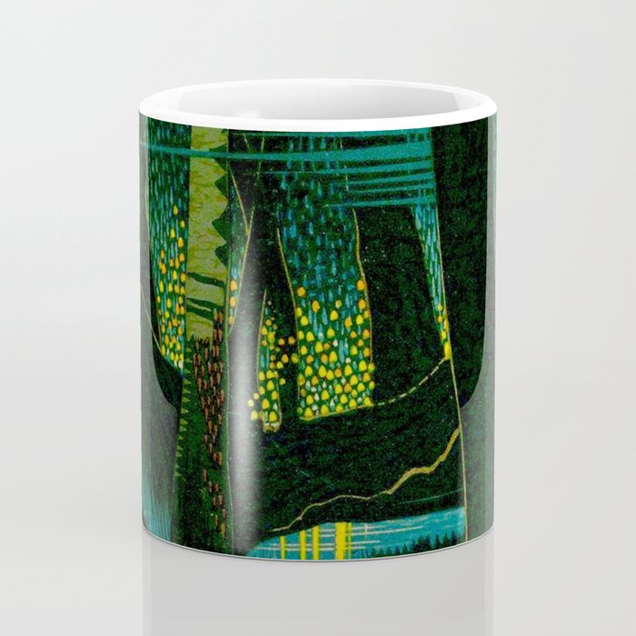 Magical Dark Fantasy Forest Woodblock Coffee Mug Gallery Image 4