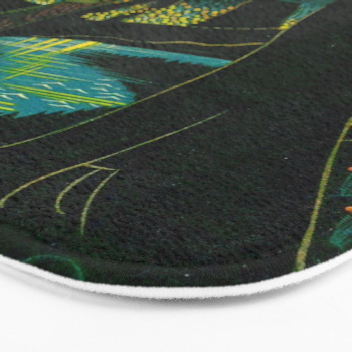 Magical Dark Fantasy Forest Woodblock Bath Mat Gallery Image 3