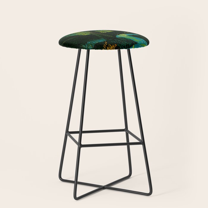 Magical Dark Fantasy Forest Woodblock Stool Gallery Image 1