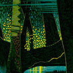 Magical Dark Fantasy Forest Woodblock Coffee Mug Gallery Image 2