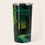 Magical Dark Fantasy Forest Woodblock Travel Mug Gallery Image 1