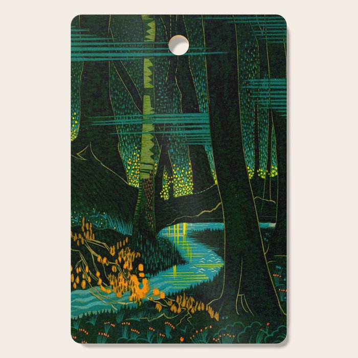 Magical Dark Fantasy Forest Woodblock Cutting Board Gallery Image 1