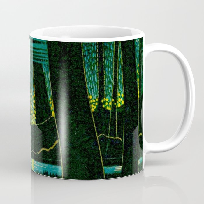 Magical Dark Fantasy Forest Woodblock Coffee Mug Gallery Image 1
