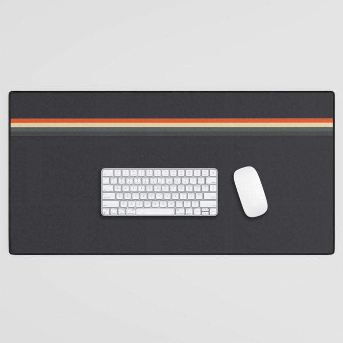 Fujitaka - Classic Dark Retro Stripes Desk Mat Gallery Image 1
