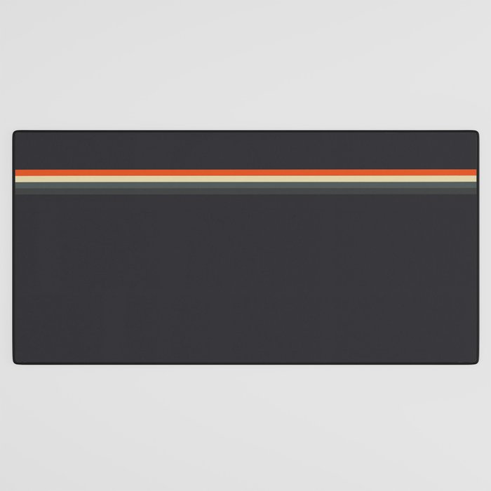 Fujitaka - Classic Dark Retro Stripes Desk Mat Gallery Image 3