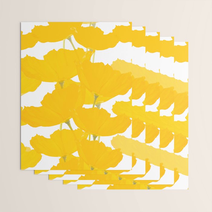 Yellow Mellow Poppies On A White Background #decor #society6 #buyart Wrapping Paper Gallery Image 3