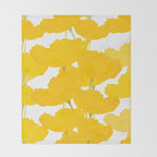 Yellow Mellow Poppies On A White Background #decor #society6 #buyart Throw Blanket Gallery Image 2
