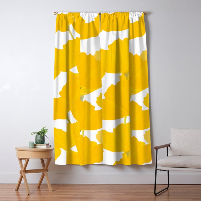 Yellow Mellow Poppies On A White Background #decor #society6 #buyart Window Curtain Gallery Image 5