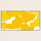 Yellow Mellow Poppies On A White Background #decor #society6 #buyart Desk Mat Gallery Image 3