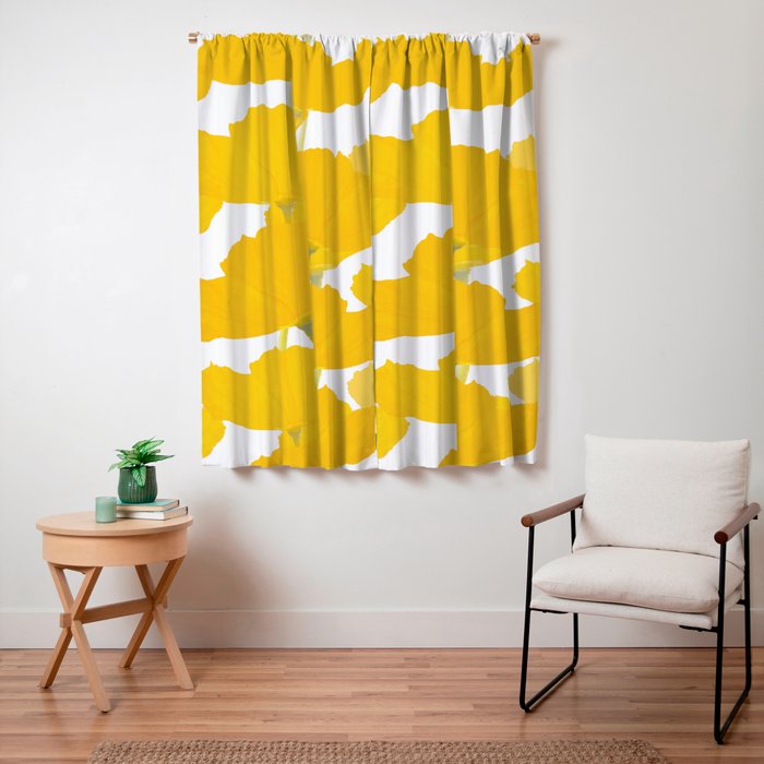 Yellow Mellow Poppies On A White Background #decor #society6 #buyart Window Curtain Gallery Image 3