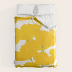 Yellow Mellow Poppies On A White Background #decor #society6 #buyart Duvet Cover Gallery Image 6