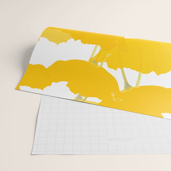 Yellow Mellow Poppies On A White Background #decor #society6 #buyart Wrapping Paper Gallery Image 2