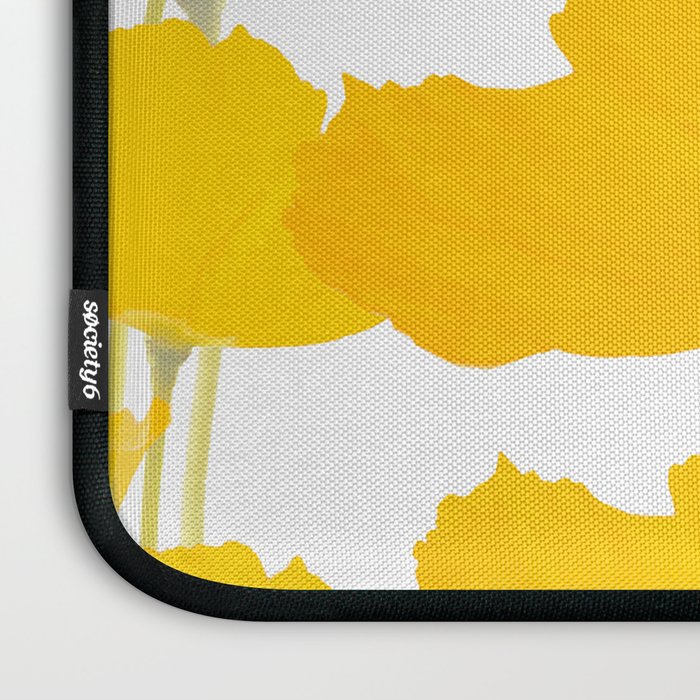 Yellow Mellow Poppies On A White Background #decor #society6 #buyart Laptop Sleeve Gallery Image 3