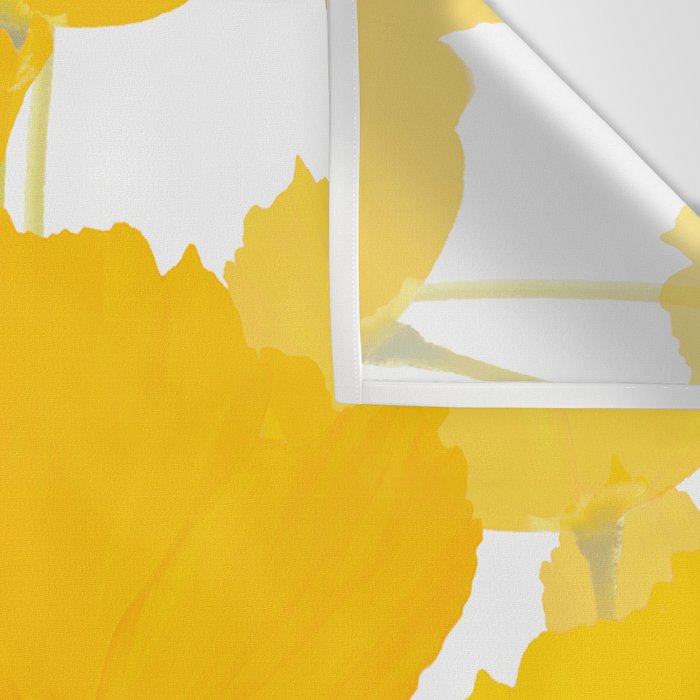 Yellow Mellow Poppies On A White Background #decor #society6 #buyart Wall Tapestry Gallery Image 3