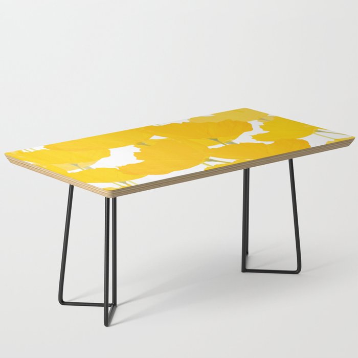 Yellow Mellow Poppies On A White Background #decor #society6 #buyart Coffee Table Gallery Image 1