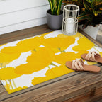 Yellow Mellow Poppies On A White Background #decor #society6 #buyart Outdoor Rug Gallery Image 2