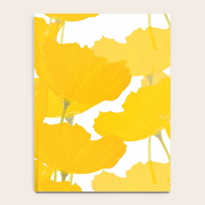 Yellow Mellow Poppies On A White Background #decor #society6 #buyart Notebook Gallery Image 4