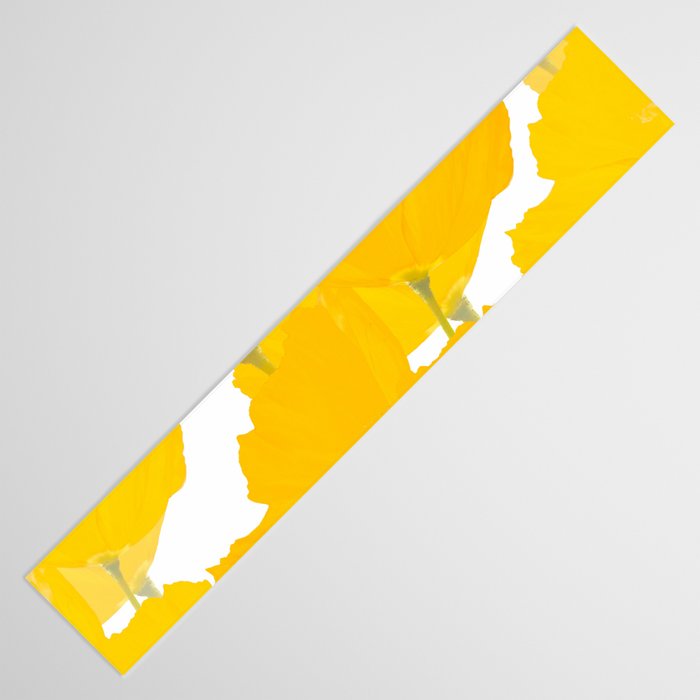 Yellow Mellow Poppies On A White Background #decor #society6 #buyart Table Runner Gallery Image 3