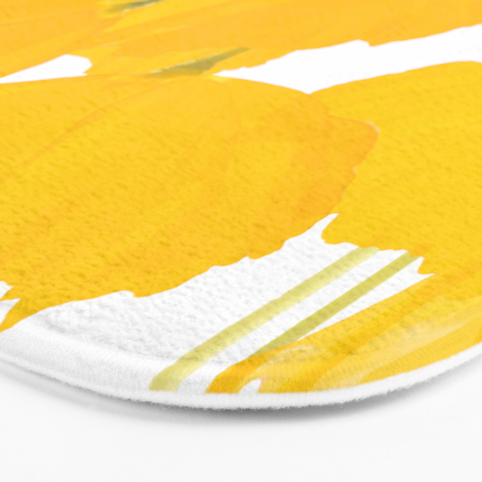 Yellow Mellow Poppies On A White Background #decor #society6 #buyart Bath Mat Gallery Image 3