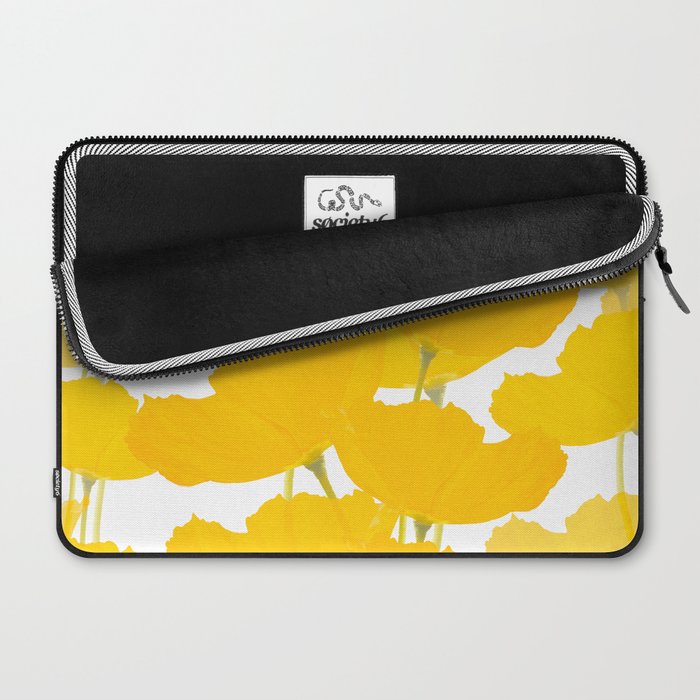 Yellow Mellow Poppies On A White Background #decor #society6 #buyart Laptop Sleeve Gallery Image 2