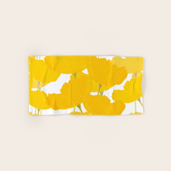 Yellow Mellow Poppies On A White Background #decor #society6 #buyart Bath Towel Gallery Image 1