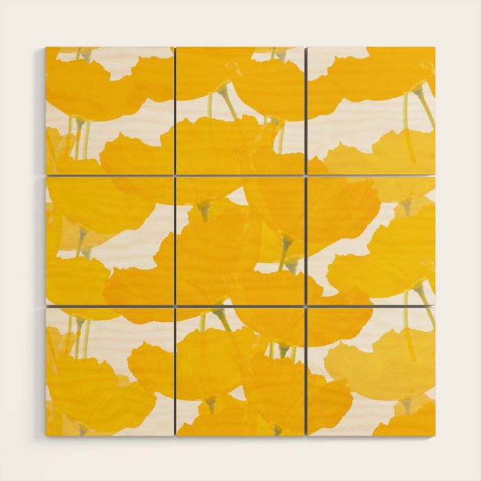Yellow Mellow Poppies On A White Background #decor #society6 #buyart Wood Wall Art Gallery Image 2