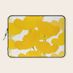 Yellow Mellow Poppies On A White Background #decor #society6 #buyart Laptop Sleeve Gallery Image 1
