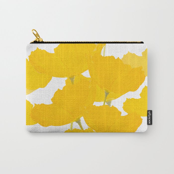 Yellow Mellow Poppies On A White Background #decor #society6 #buyart Carry All Pouch Gallery Image 1