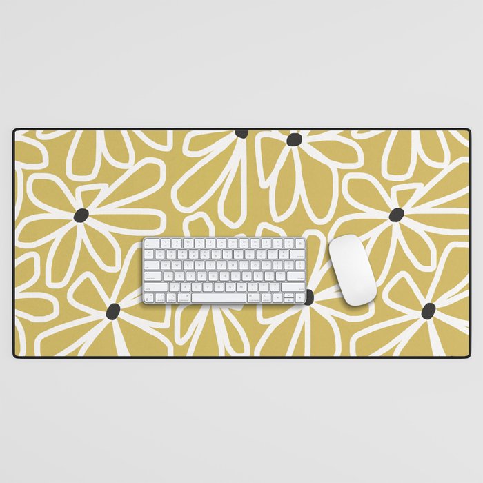 Daisy chain - yellow Desk Mat Gallery Image 1