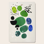 Fun Abstract Minimalist Mid Century Modern Colorful Shapes Lime Green Blue Watercolor Bubbles Cutting Board Gallery Image 1