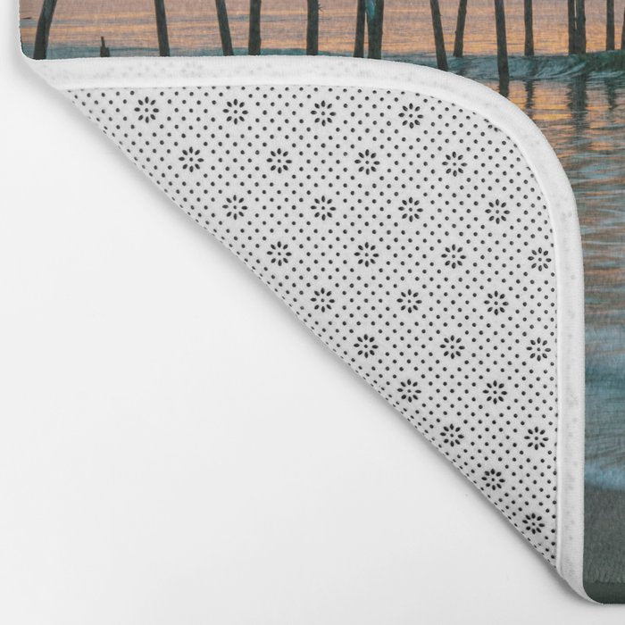 Beach Pier Sunrise Ocean Outer Banks Nags Head North Carolina Print Bath Mat Gallery Image 2