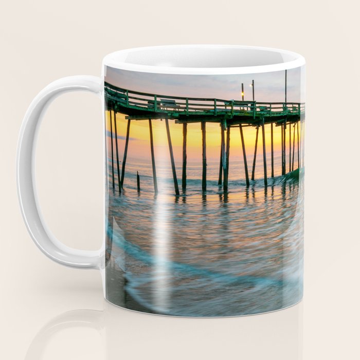 Beach Pier Sunrise Ocean Outer Banks Nags Head North Carolina Print Coffee Mug Gallery Image 3
