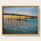 Beach Pier Sunrise Ocean Outer Banks Nags Head North Carolina Print Serving Tray Gallery Image 1