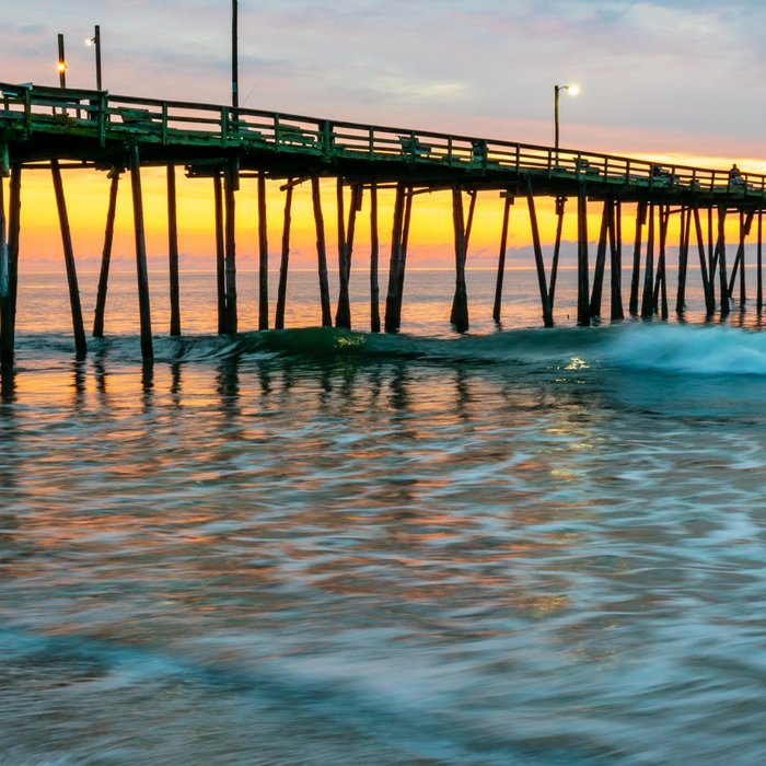 Beach Pier Sunrise Ocean Outer Banks Nags Head North Carolina Print Coffee Mug Gallery Image 2