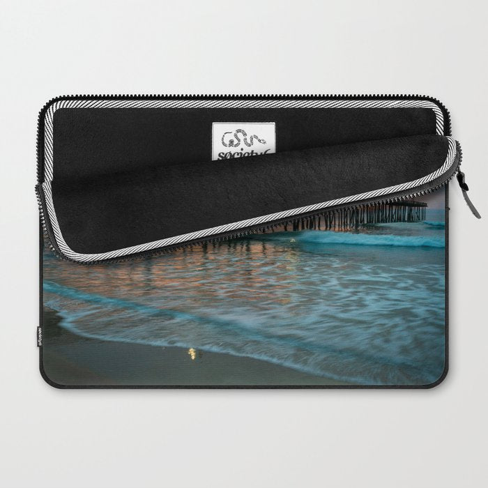 Beach Pier Sunrise Ocean Outer Banks Nags Head North Carolina Print Laptop Sleeve Gallery Image 2