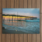 Beach Pier Sunrise Ocean Outer Banks Nags Head North Carolina Print Outdoor Rug Gallery Image 1