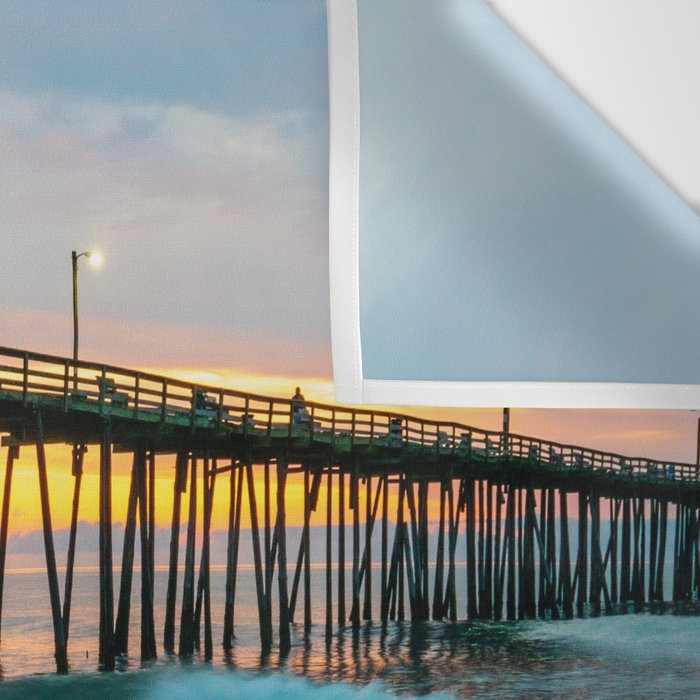 Beach Pier Sunrise Ocean Outer Banks Nags Head North Carolina Print Wall Tapestry Gallery Image 3