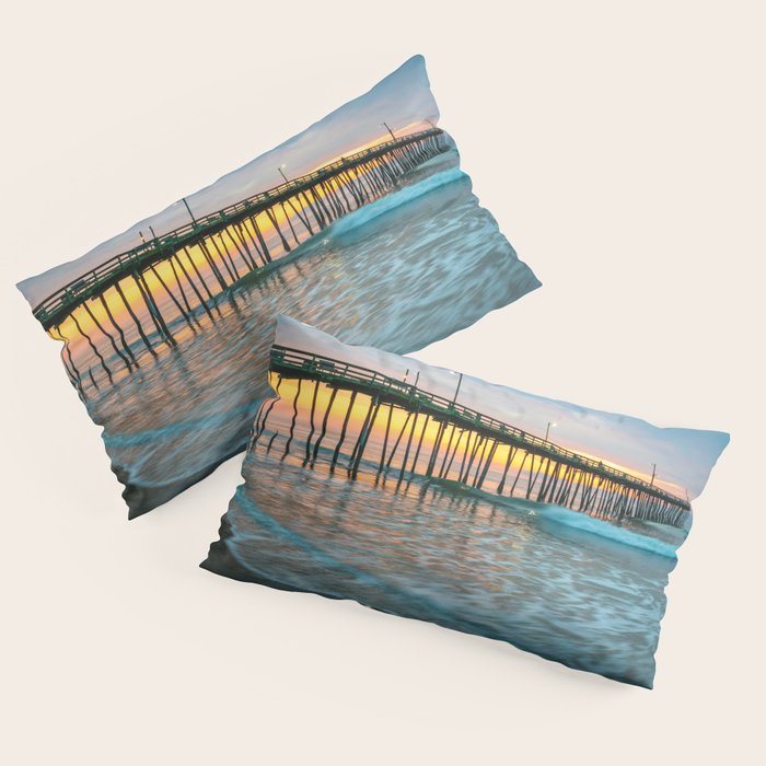 Beach Pier Sunrise Ocean Outer Banks Nags Head North Carolina Print Pillow Sham Gallery Image 2