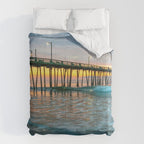 Beach Pier Sunrise Ocean Outer Banks Nags Head North Carolina Print Comforter Gallery Image 6