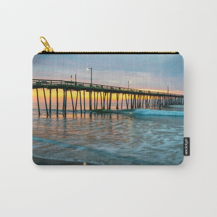 Beach Pier Sunrise Ocean Outer Banks Nags Head North Carolina Print Carry All Pouch Gallery Image 1