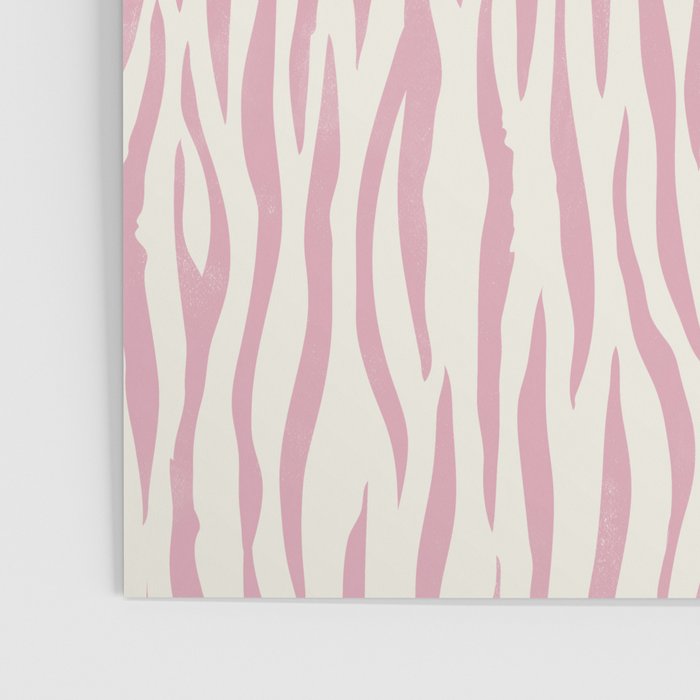 Tiger Stripes In Pink and Cream Poster Gallery Image 3